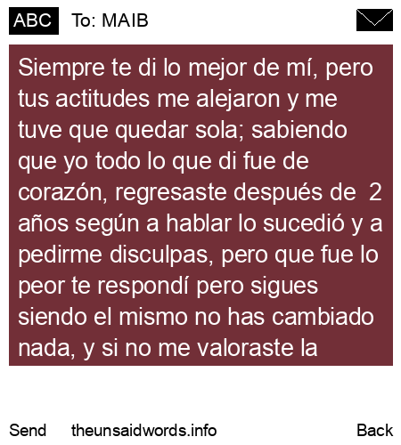 unsent message to MAIB