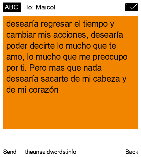 unsent message to Maicol
