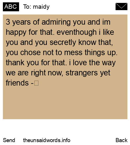 unsent message to maidy
