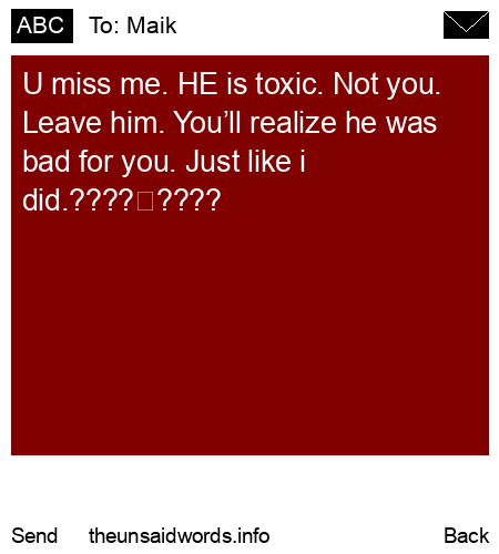 unsent message to Maik