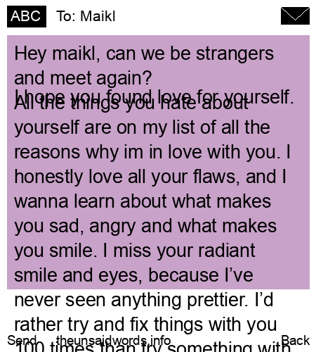unsent message to Maikl