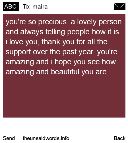 unsent message to maira