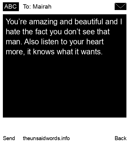 unsent message to Mairah