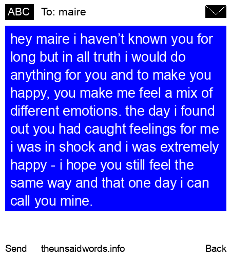unsent message to maire