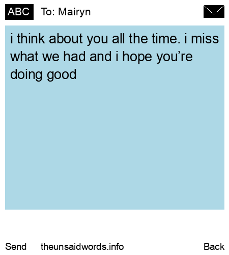 unsent message to Mairyn 