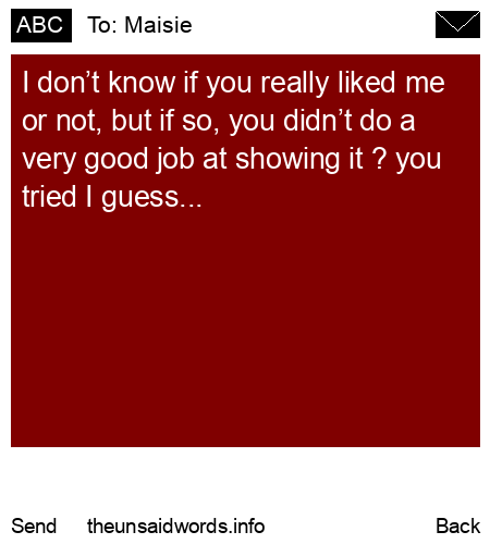 unsent message to Maisie