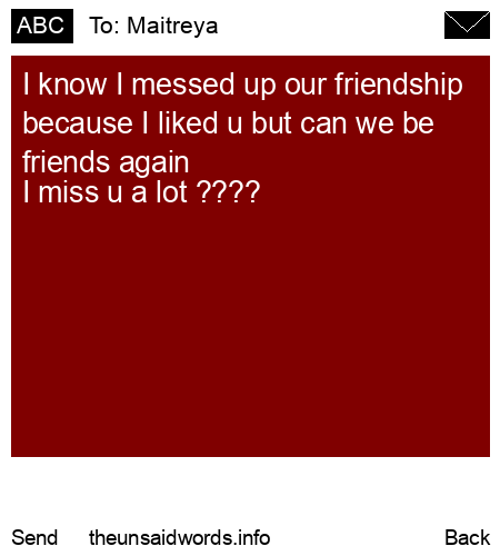 unsent message to Maitreya 