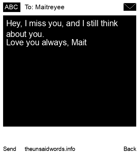unsent message to Maitreyee
