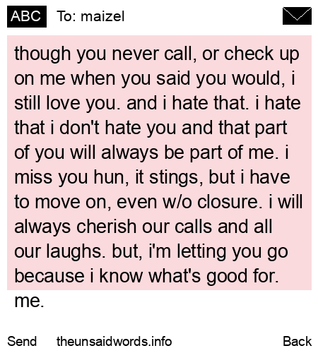 unsent message to maizel