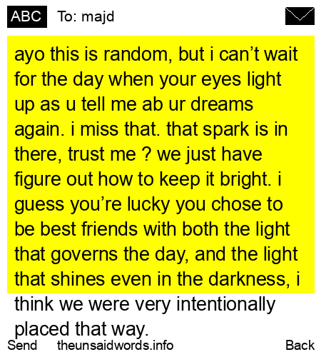 unsent message to majd