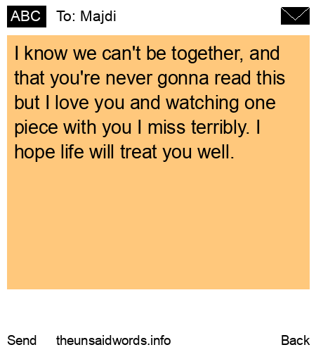unsent message to Majdi