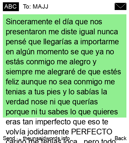 unsent message to MAJJ