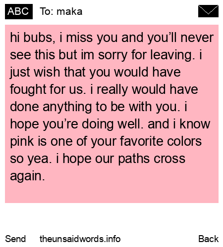unsent message to maka