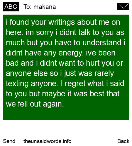 unsent message to makana