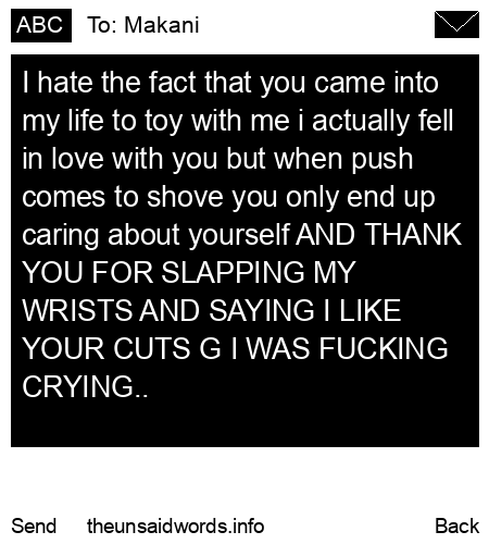 unsent message to Makani