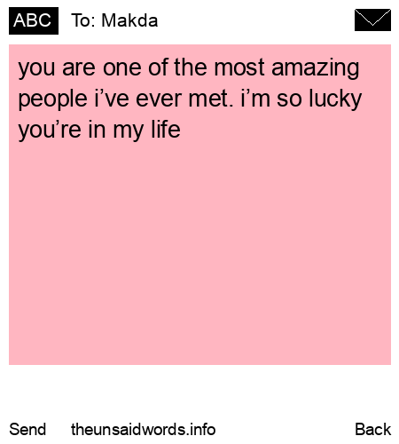 unsent message to Makda