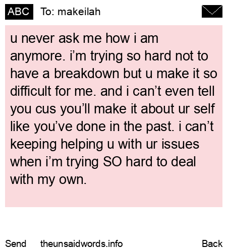 unsent message to makeilah