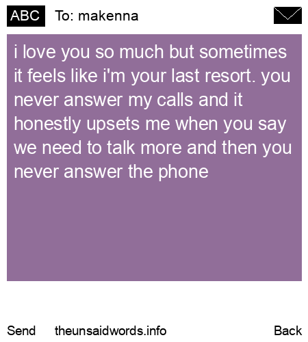 unsent message to makenna