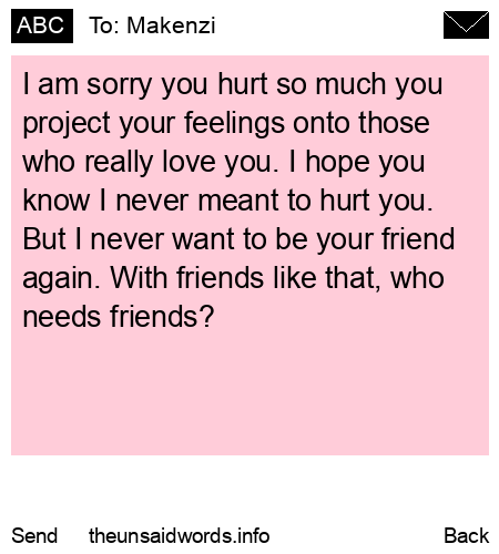 unsent message to Makenzi