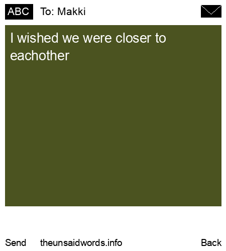unsent message to Makki