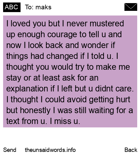 unsent message to maks