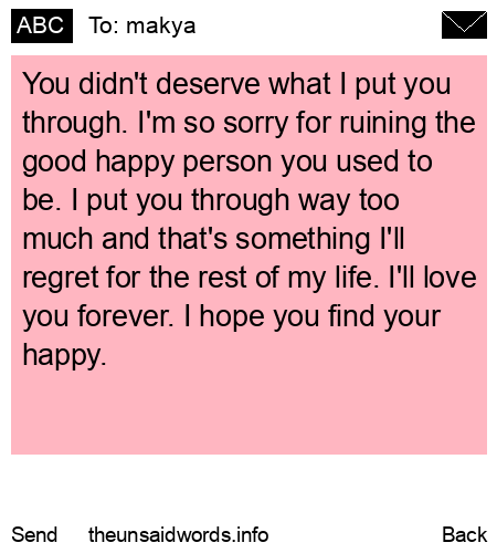 unsent message to makya