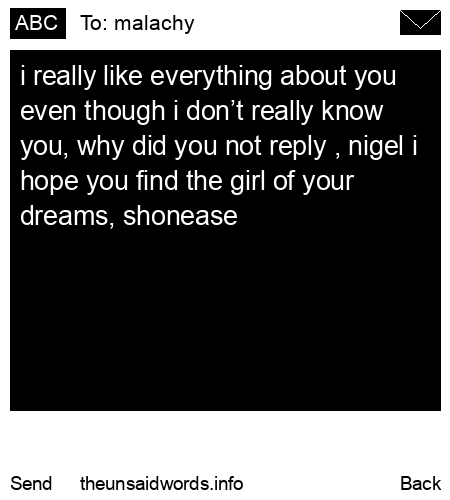 unsent message to malachy