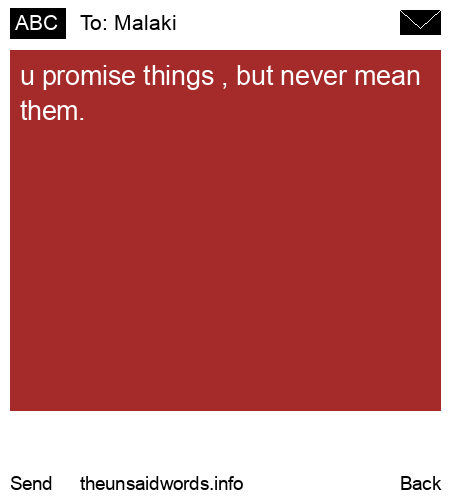 unsent message to Malaki