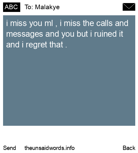 unsent message to Malakye