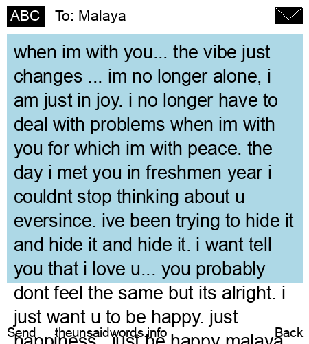unsent message to Malaya