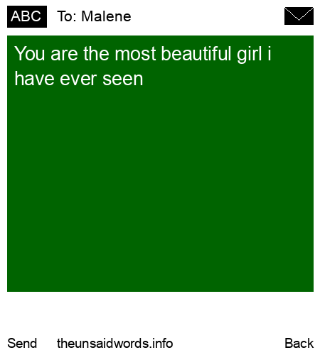 unsent message to Malene