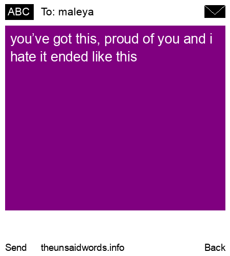 unsent message to maleya