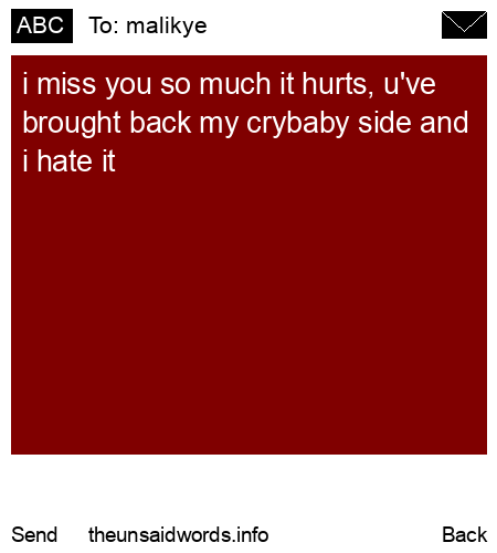 unsent message to malikye