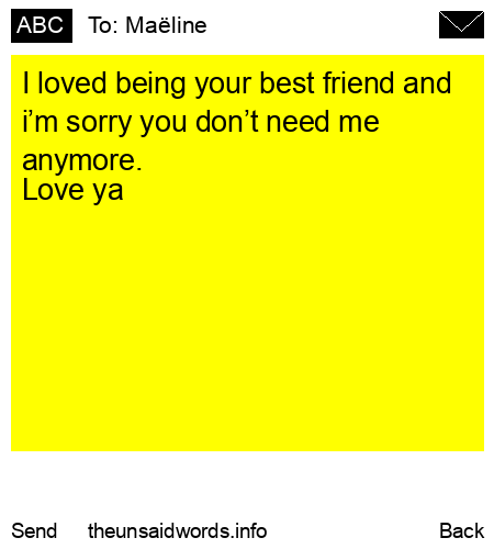 unsent message to Maëline