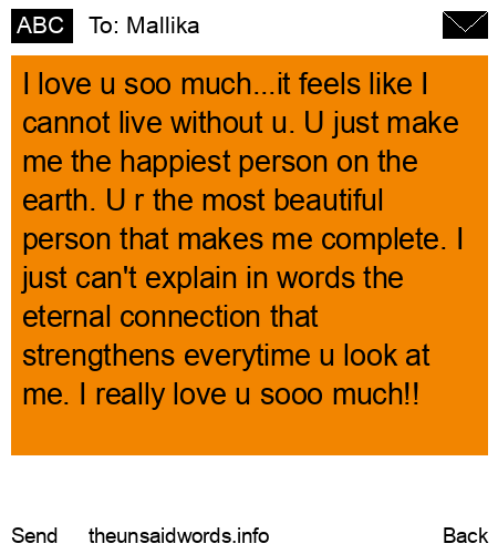 unsent message to Mallika