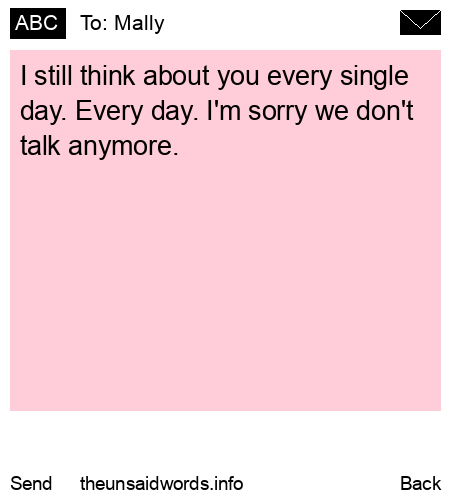 unsent message to Mally