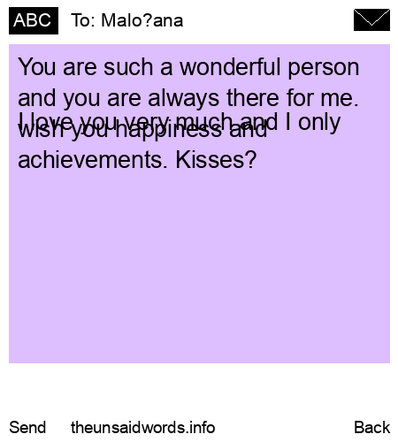 unsent message to Malo?ana