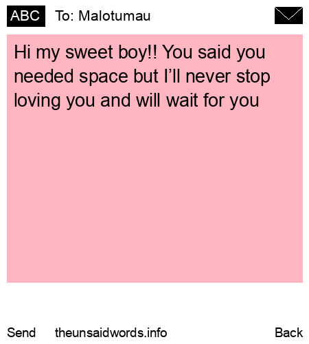 unsent message to Malotumau 