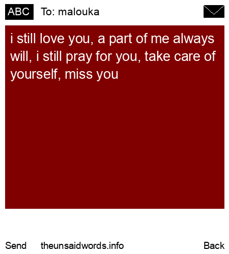 unsent message to malouka