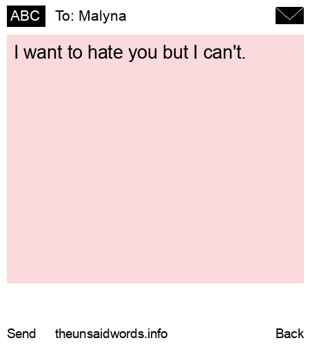 unsent message to Malyna 