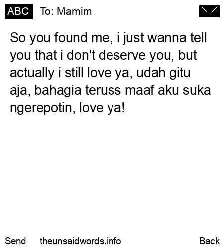 unsent message to Mamim