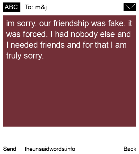 unsent message to m&amp;j