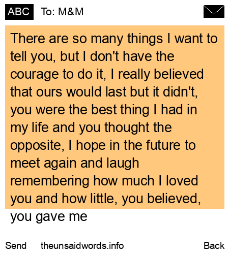 unsent message to M&amp;M