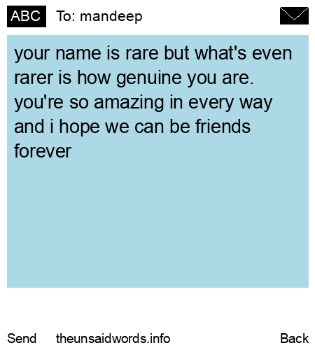 unsent message to mandeep