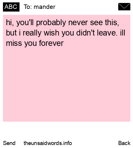 unsent message to mander