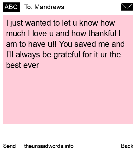 unsent message to Mandrews