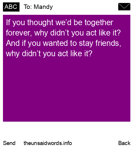 unsent message to Mandy