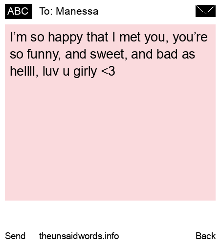 unsent message to Manessa
