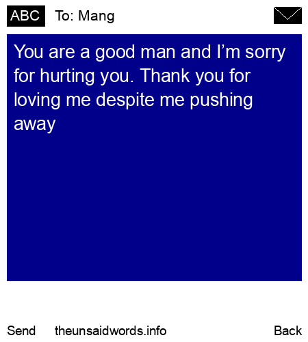 unsent message to Mang