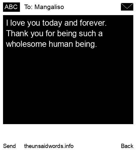 unsent message to Mangaliso